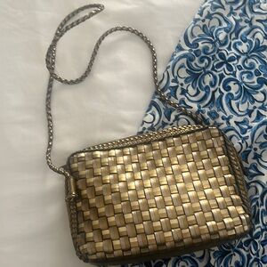 Vintage gold and silver woven cross body